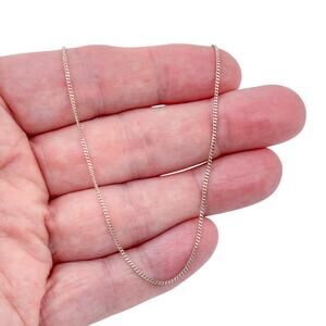 Vintage Sterling Silver 925 Curb Link Chain Necklace 18"